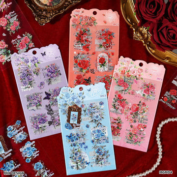 Twilight Flower Sticker Set - 3 Sheets for Journaling