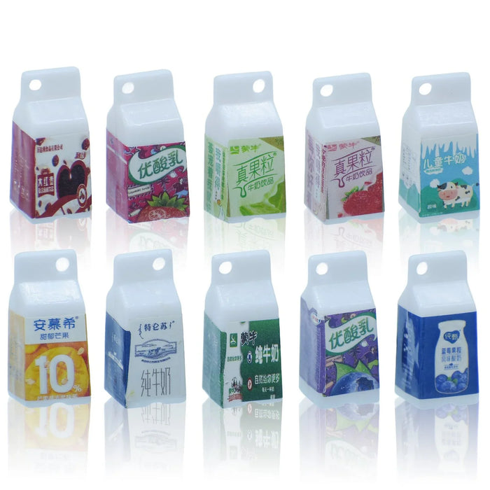 Miniature Milk &Juice Carton Bottle Model (10pcs) | Pack of 1