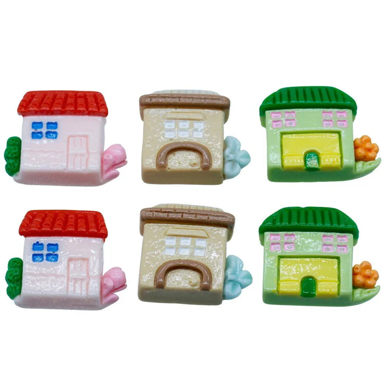 Cute House Miniature Model House l Pack of 6 mini house pcs