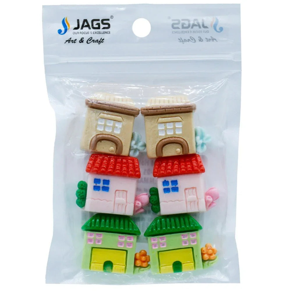 Cute House Miniature Model House l Pack of 6 mini house pcs