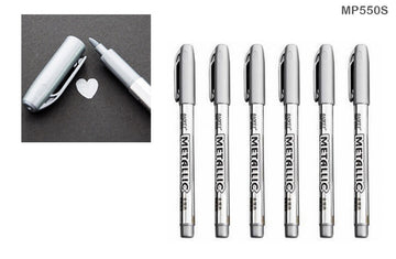 Silver Metallic Craftwork Pens - Pack of 12