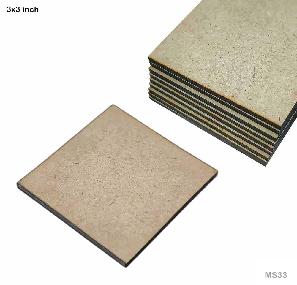 Mdf Square 3X3 10Pcs (Ms33)