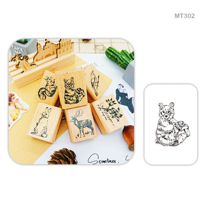 Mt302 Wooden Vintage Flower Design Stamp