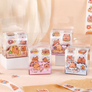Cute Capybara Sticker roll l Pack of  1 contains 2 roll l 2.8 cmx2.9 cm