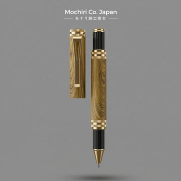 Mochiri & Co.  Jokuo 樹皇 Edition Roller Ball Pen I 木目調ブラスボディ I 0.45mm Precision Tip I inspired from Japanese Design