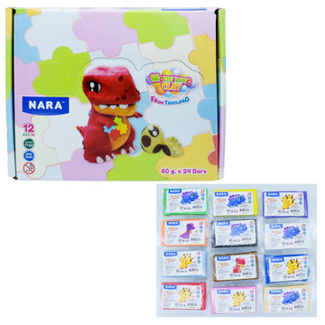 Nara Modelling Clay Bar Set of 12 Pcs 60gm