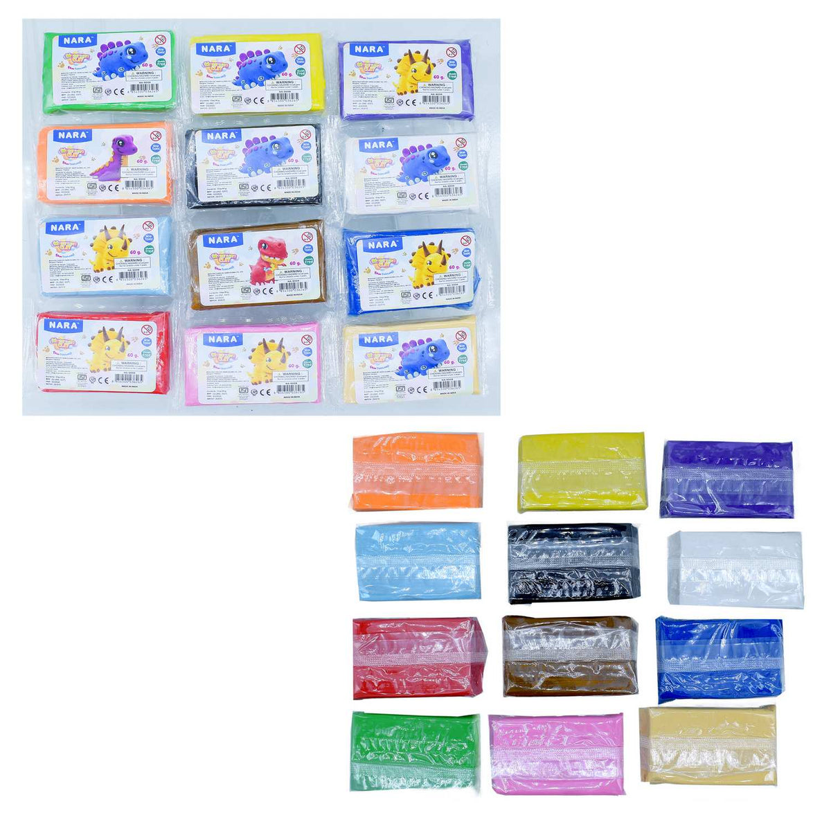 Nara Modelling Clay Bar Set of 12 Pcs 60gm view 2