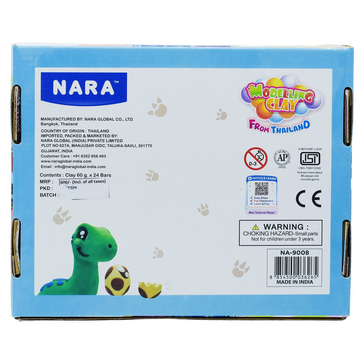 Nara Modelling Clay Bar Set of 12 Pcs 60gm view 3