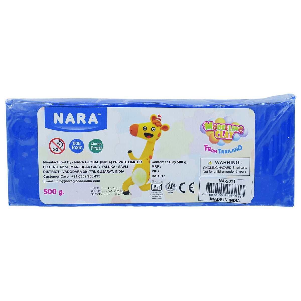 Nara Modelling Clay 500gm Bar Blue – Soft Clay for Kids Art & Craft