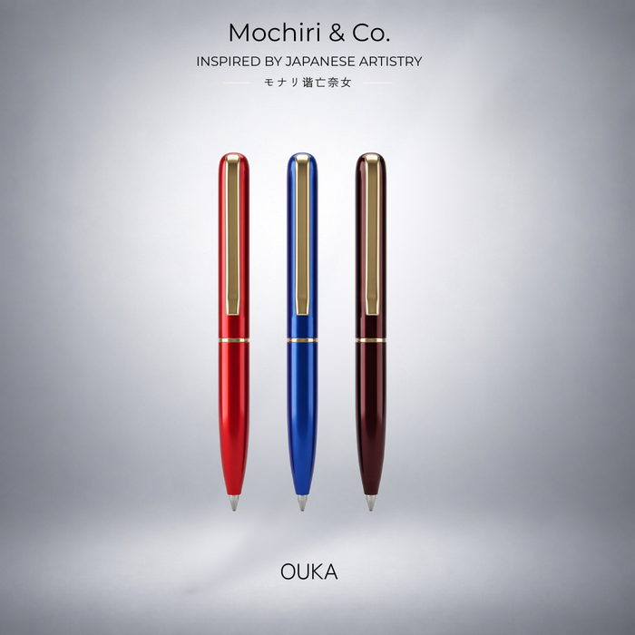 Mochiri & Co. Japan inspired OUKA Premium Roller Pen | Pack of 3 | Refined Metal Body | Smooth Writing