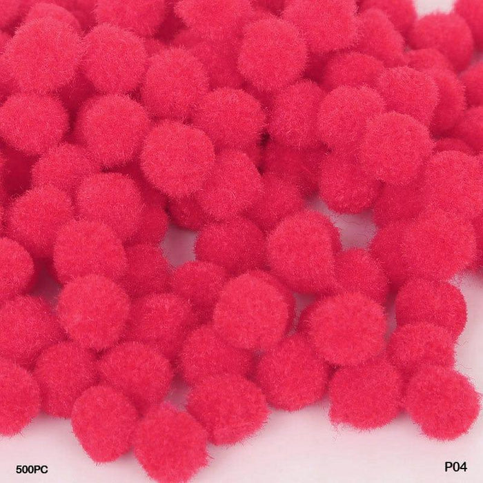 Pompom Plain Medium  2Cm D Pink 500Pc (P04)