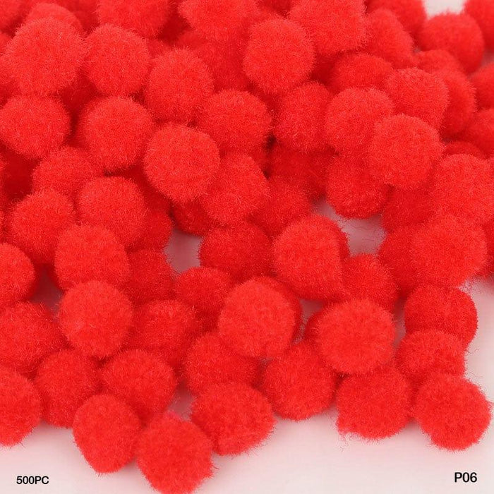 Red Craft Pom Poms Medium 2cm - Bulk Pack (500 Pieces)
