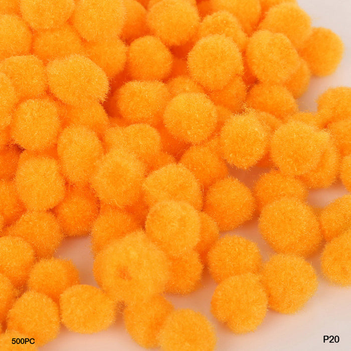 Pom Pom Ball I Plain Medium 2 Cm L Orange I Pack of 500