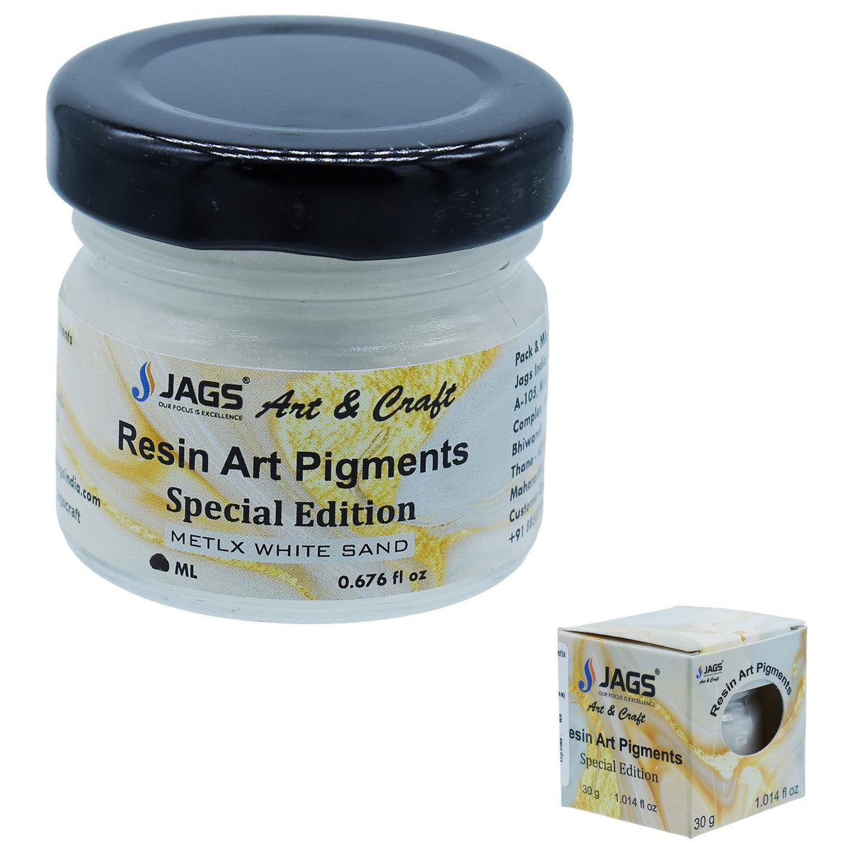 Resin Art Pigments 30ML Metallic White Sand
