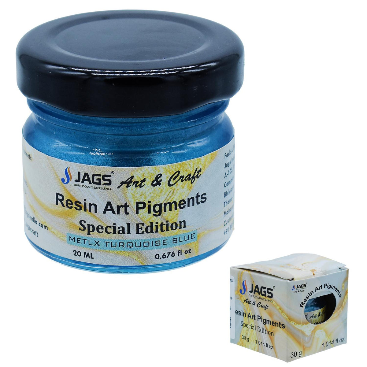 Resin Art Pigments 30ML Metallic Turquoise Blue