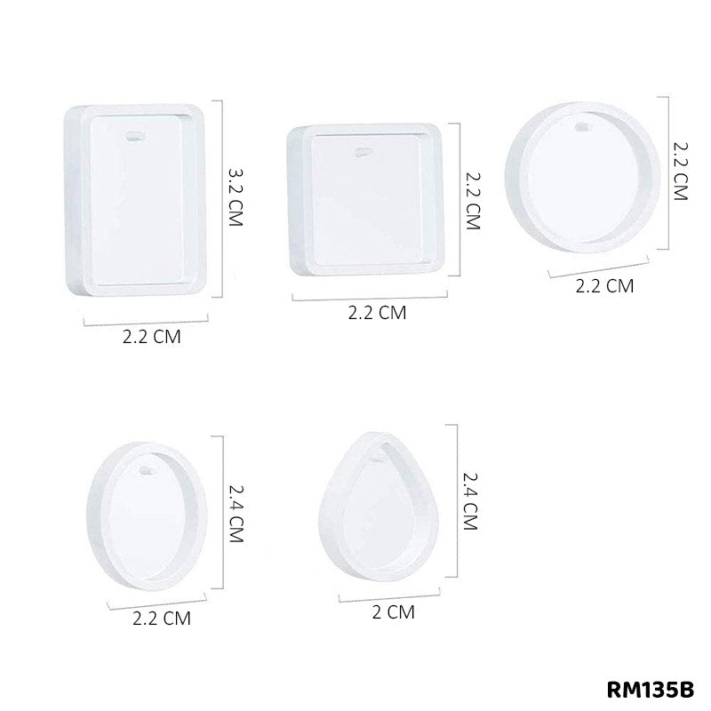 Silicone Pendant Mould 5 Pcs Set for Resin Art