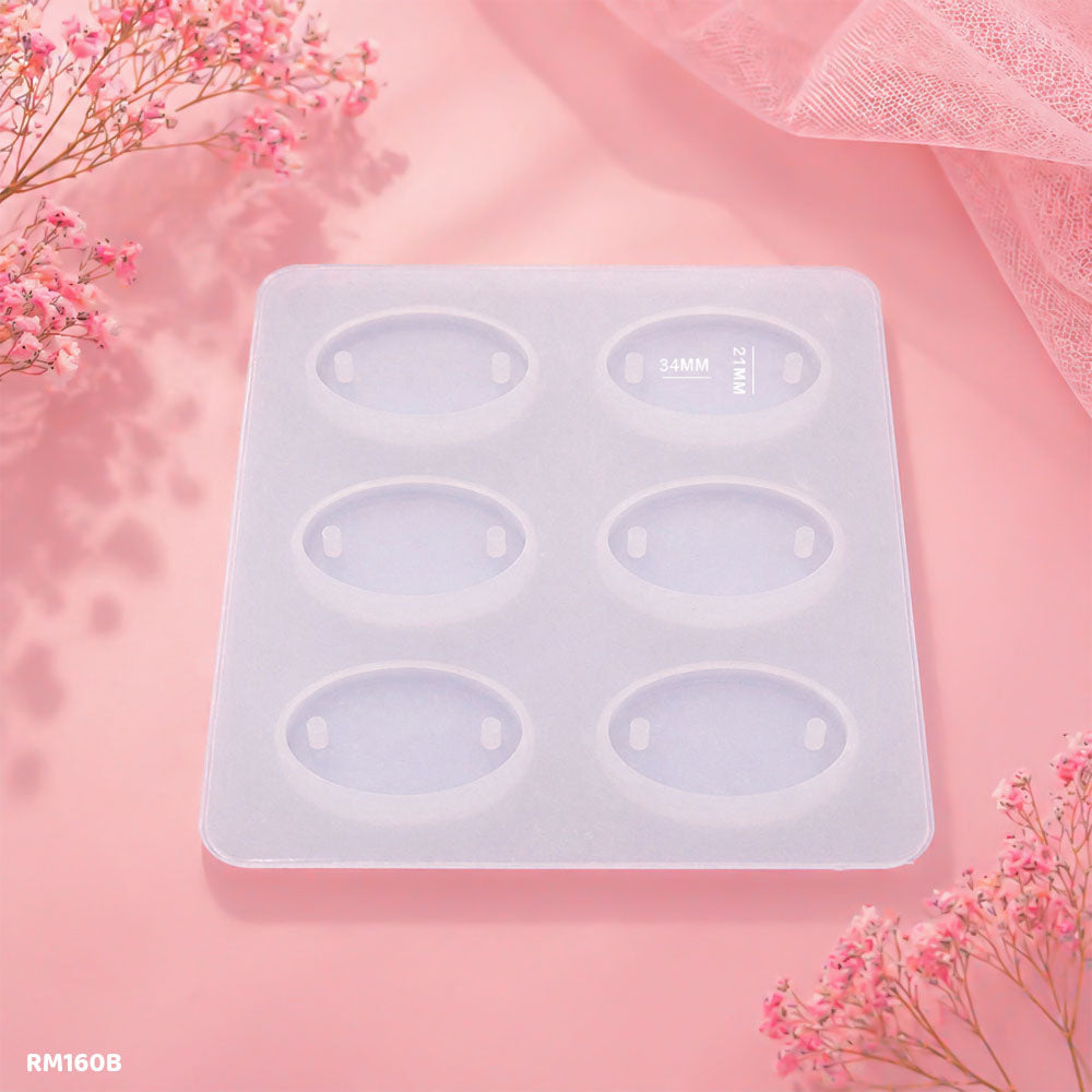 Silicone Rakhi Mould 6 Cavity Oval 34x21mm - Resin & Clay Mould