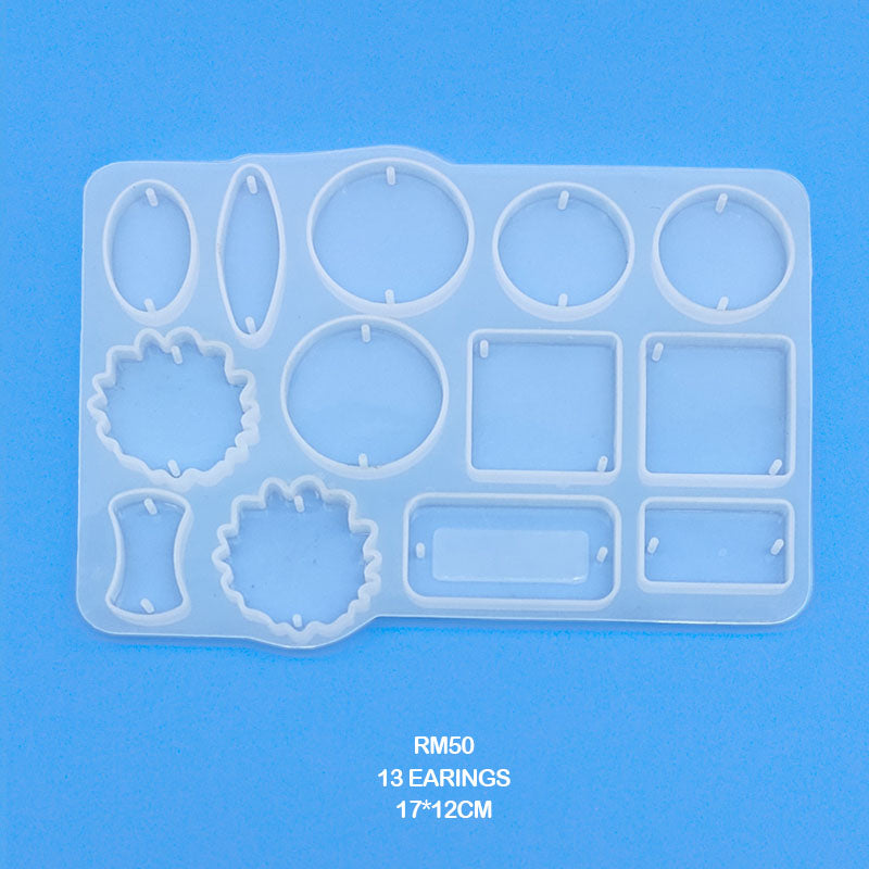 Rm50 Silicone Mould for Resin  13 Earings 17*12Cm