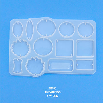 Rm50 Silicone Mould for Resin  13 Earings 17*12Cm