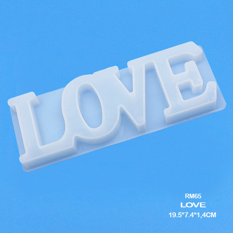 Rm65 Silicone Mould for Resin  Love 19.5*7.4*1.4Cm