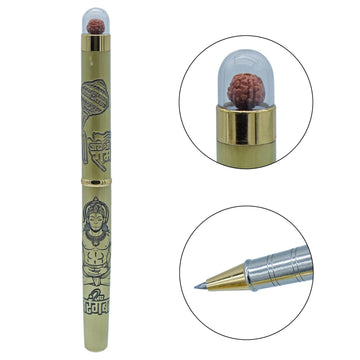 Premium Handcrafted Metal Roller Pen  | Top Rudras Roller Pen Engraving Hanumanji Images  | Smooth Writing Pen |