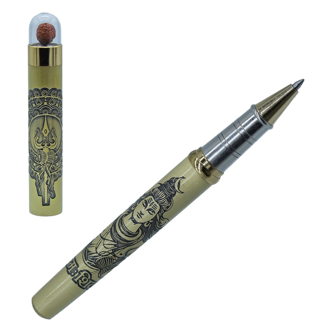 Premium Handcrafted Metal Roller Pen  | Top Rudras Roller Pen Engraving Hanumanji Images  | Smooth Writing Pen |