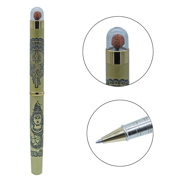 Premium Handcrafted Metal Roller Pen |  Top Rudras Roller Pen Engraving Shivji Images | Smooth Writing Pen