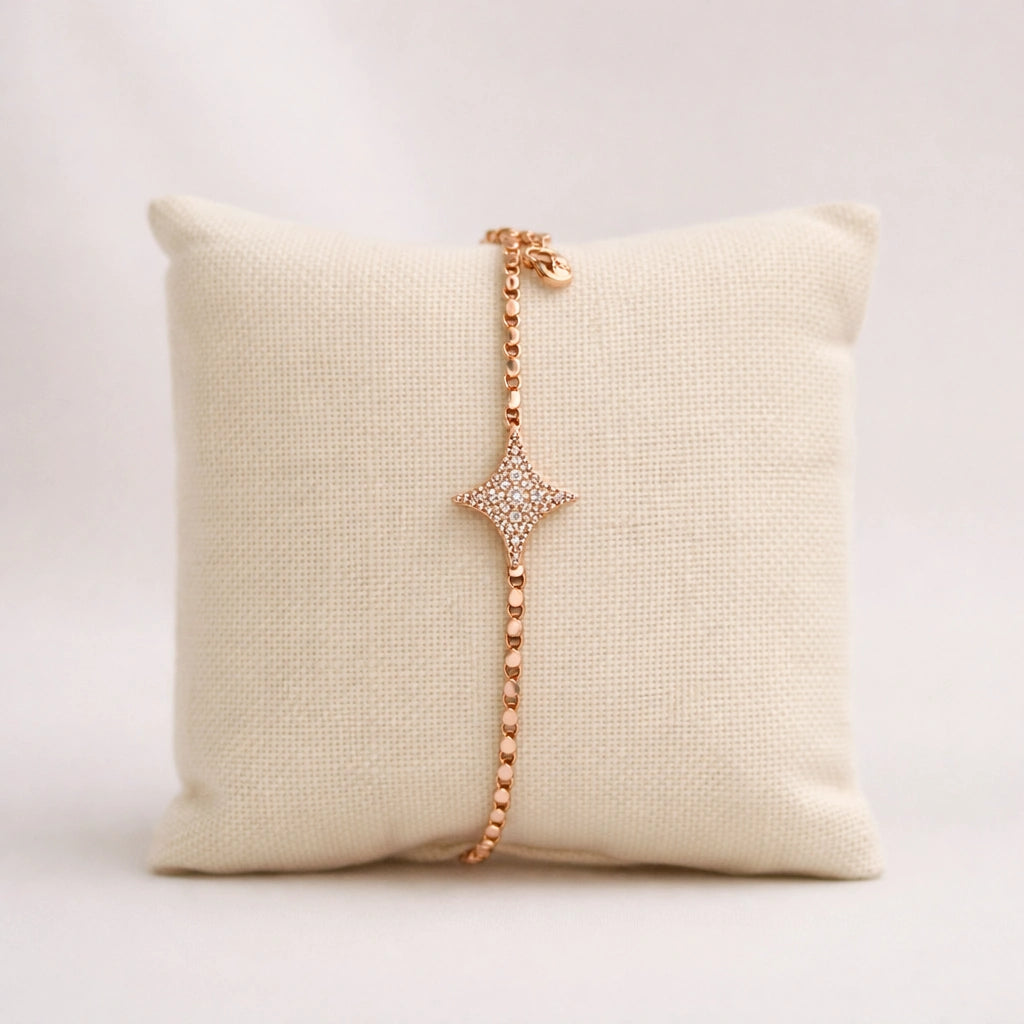 Korean Inspired Rose Gold Tone Dainty Bracelet | Long Lasting  Anti-Tarnish Jewellery l Perfect Everyday Jewellery l Pack of 1