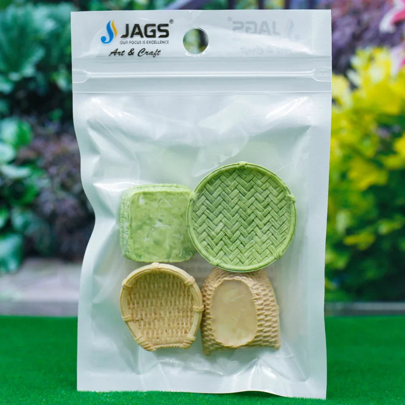 Miniature Model Bamboos Basket Furniture Set 4Pc Set D1580-C