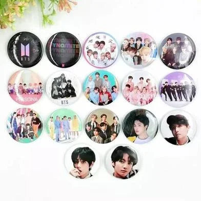 Button badge for shirts, bags with a back Pin assorted character