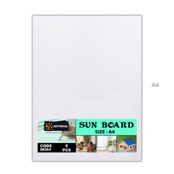 Sun Board A4, 3mm Thick - Pack of 5 for Models & Crafts