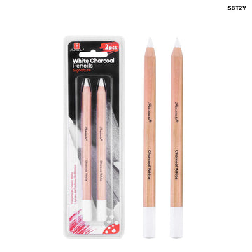 White Charcoal Pencils - Pack of 2 for Sketching & Highlights