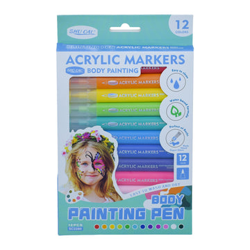 Acrylic Body Paint Markers 12 Colors