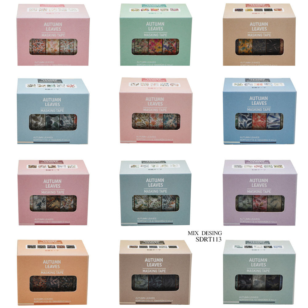 Printed Double-Sided Tape 10mm x 2m - Pack of 5 Rolls (Style 5)