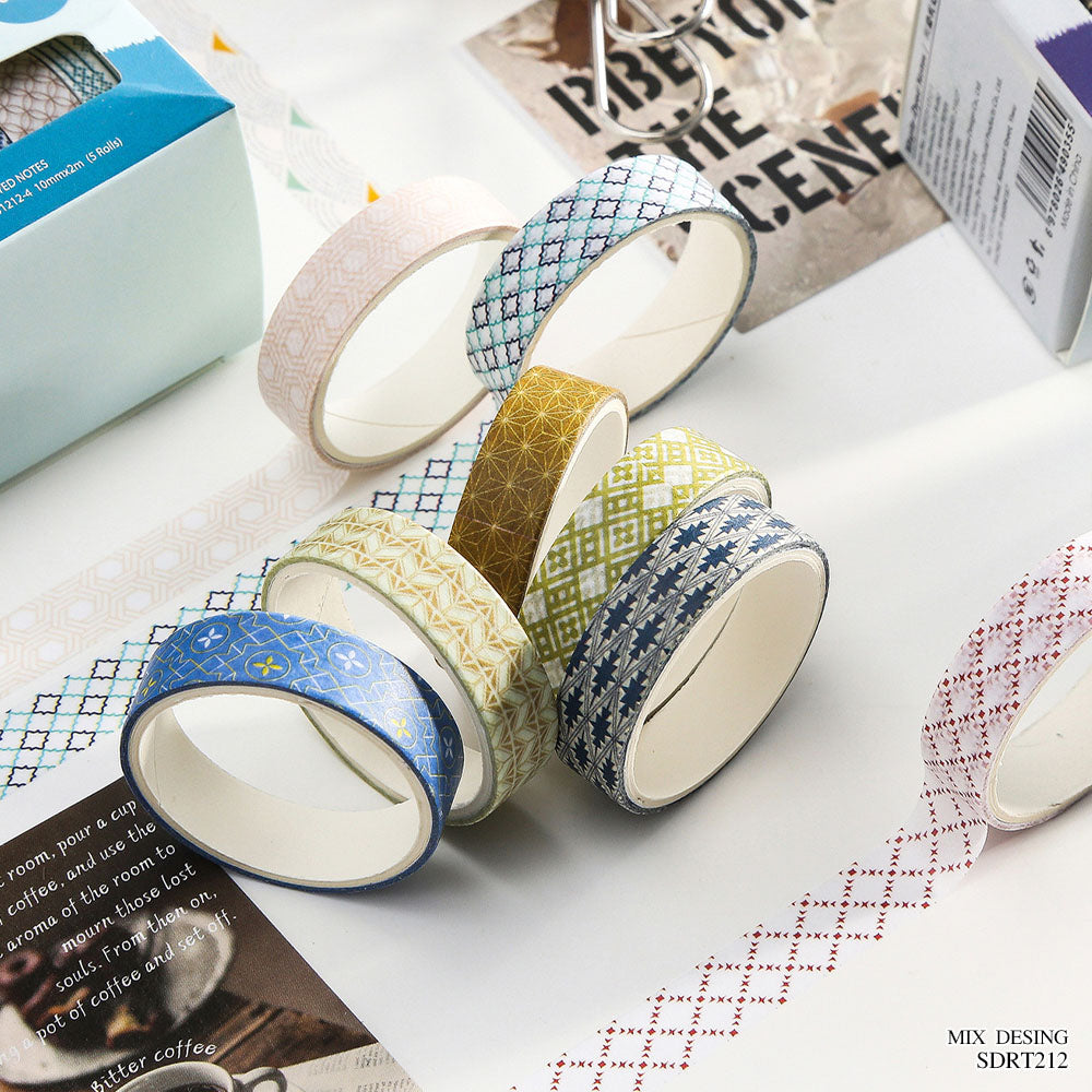 Printed Double-Sided Tape 10mm x 2m - Pack of 5 Rolls (Style 6)