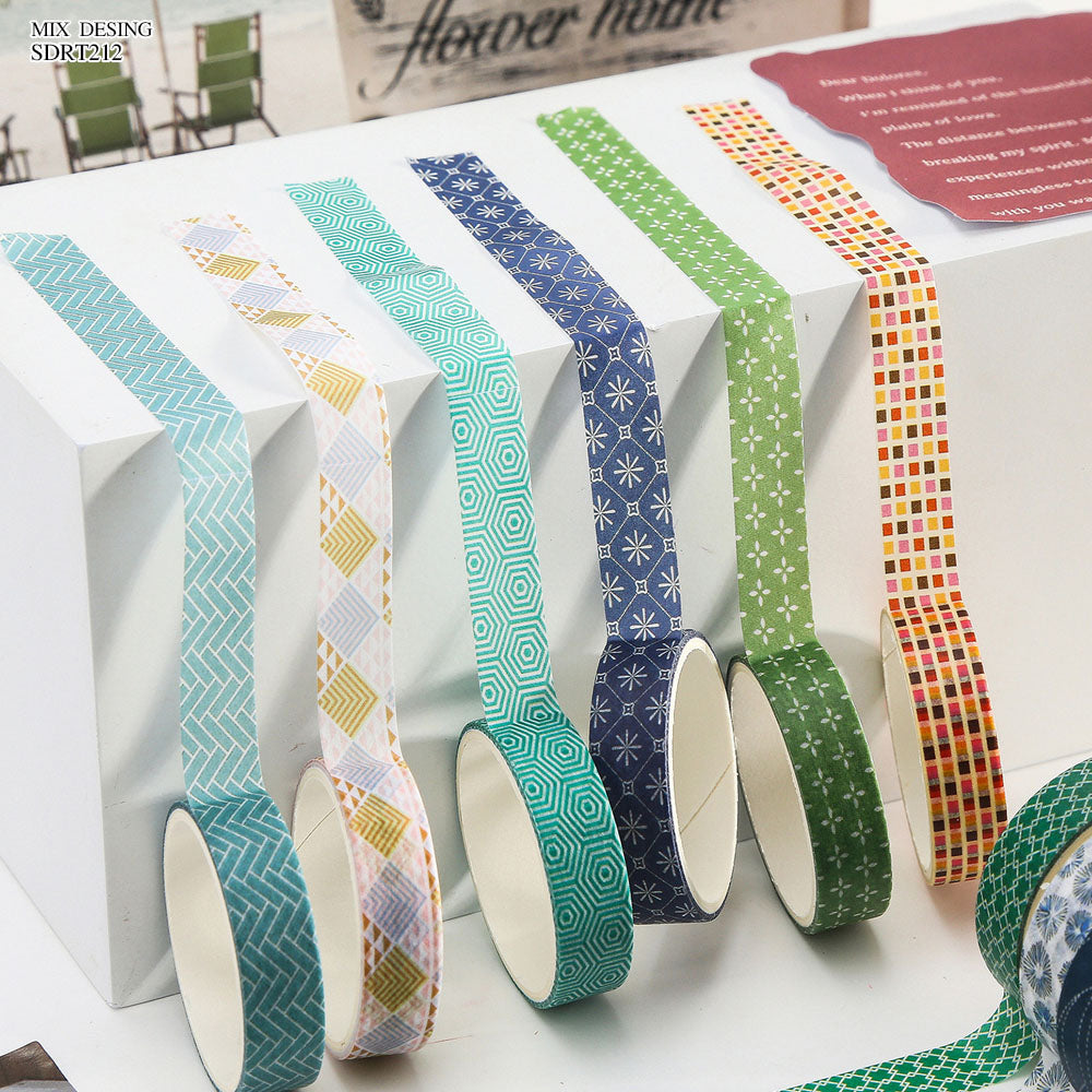 Printed Double-Sided Tape 10mm x 2m - Pack of 5 Rolls (Style 6)