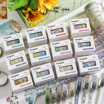 Printed Double-Sided Tape 10mm x 2m - Pack of 5 Rolls (Style 1)