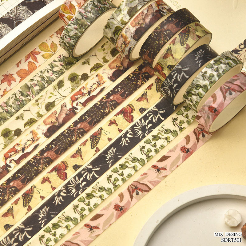Printed Double-Sided Tape 10mm x 2m - Pack of 5 Rolls (Style 3)