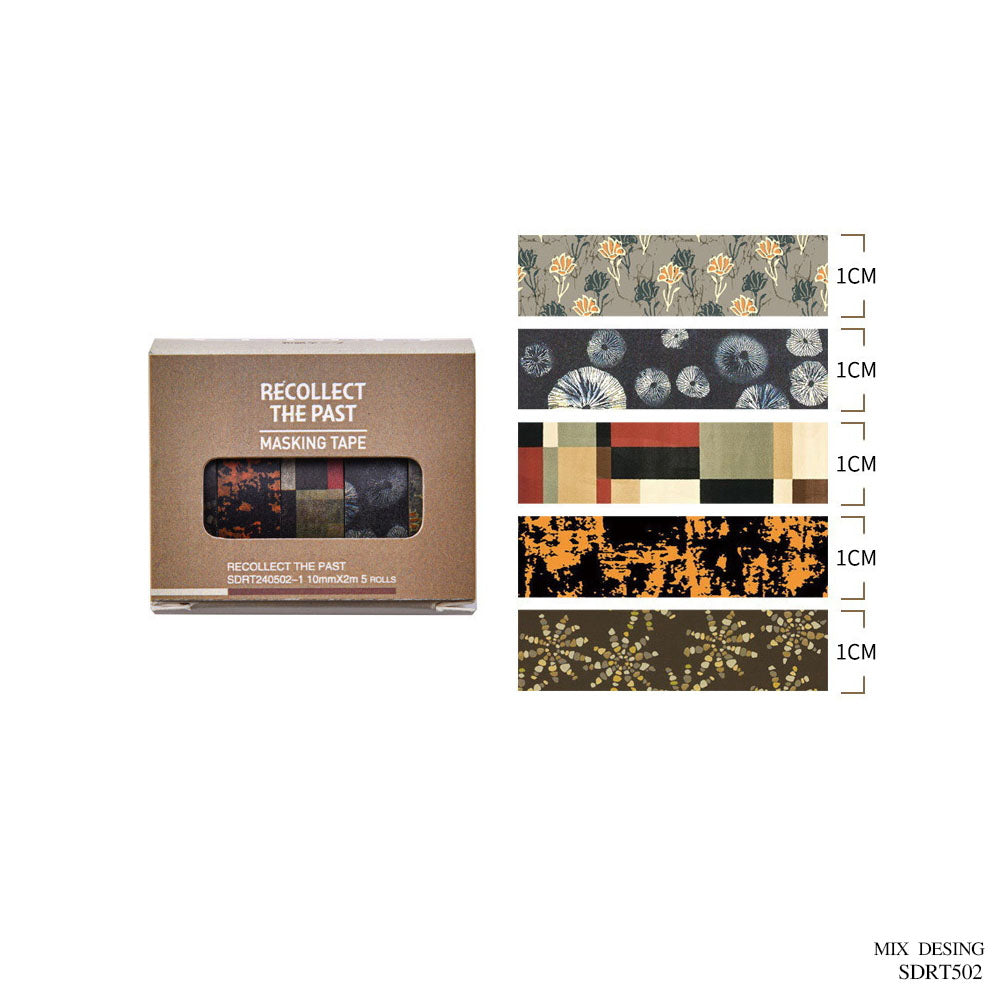 Printed Double-Sided Tape 10mm x 2m - Pack of 5 Rolls (Style 2)