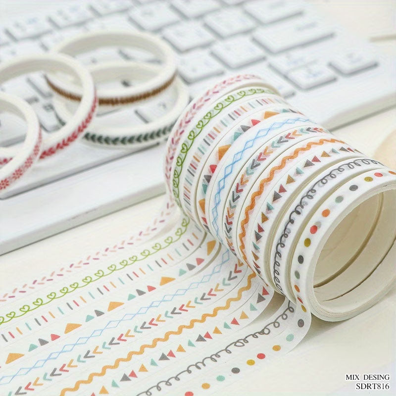 Printed Double-Sided Tape 10mm x 2m - Pack of 5 Rolls (Style 7)