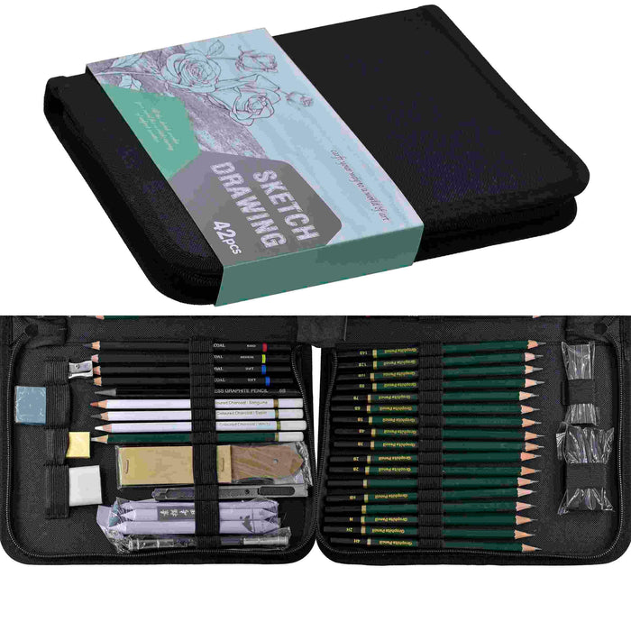 Premium Sketch Drawing Kit l Pack of 42 pcs