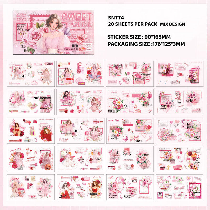 Flower Note Sticker Book - 20 Sheets for Journaling