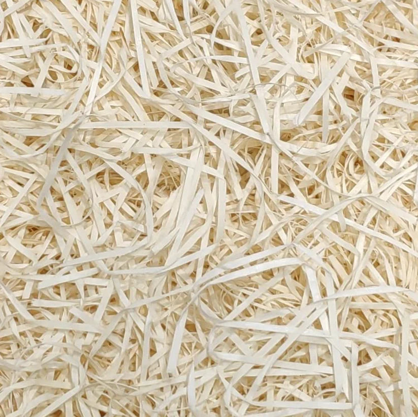 Cream Shredded hamper paper cuttings, crinkle paper, paper grass pastel colour (Contain 1 Unit)