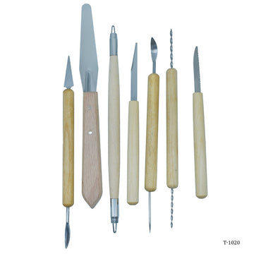 Wooden Craft Clay Tool Set Of 7Pics T-1020