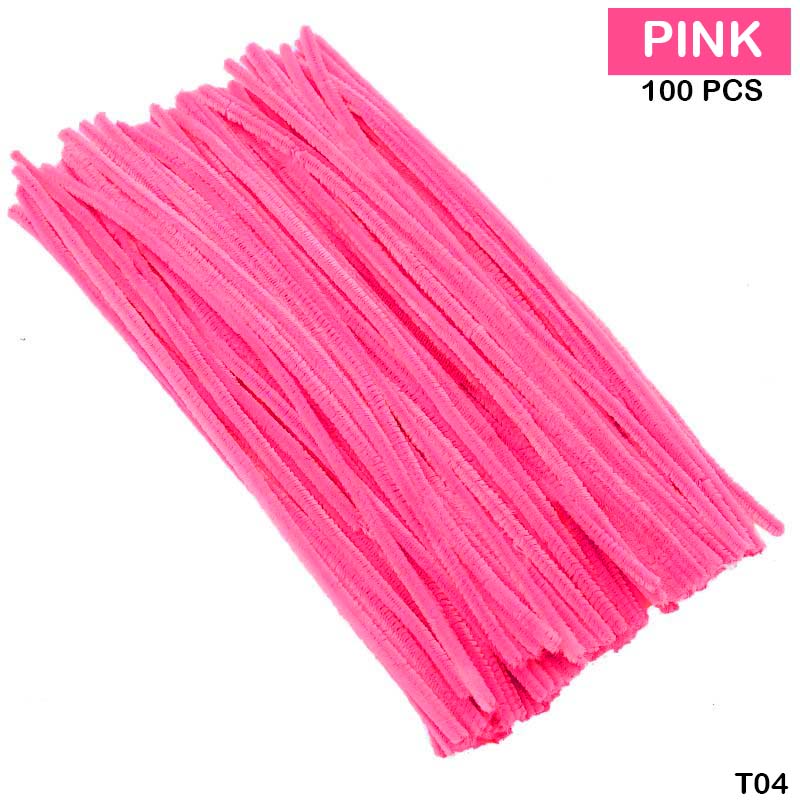 Pipe Cleaner Plain 100Pc Pink (T04)