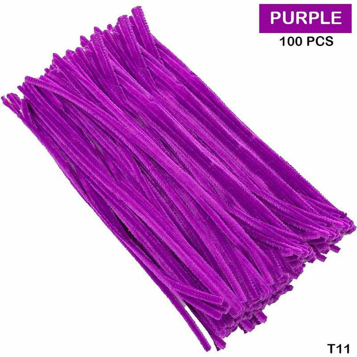 Purple Plain Pipe Cleaner for Craft and Bouquet l Pack of 100Pc
