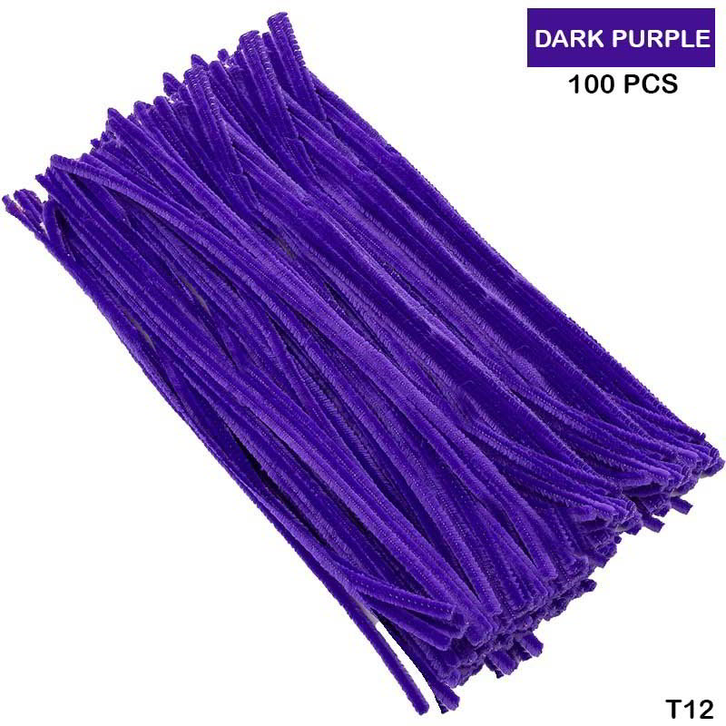 Pipe Cleaner Plain 100Pc D Purple (T12)