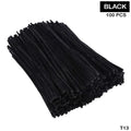 Pipe Cleaner Plain 100Pc Black (T13)