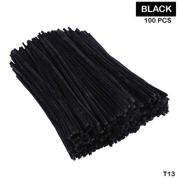 Pipe Cleaner Plain 100Pc Black (T13)