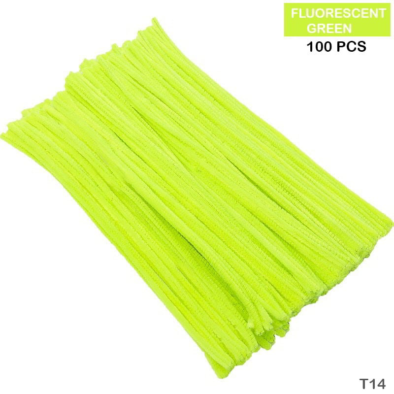 Pipe Cleaner for Craft and Bouquet Plain 100Pc F Green (T14)